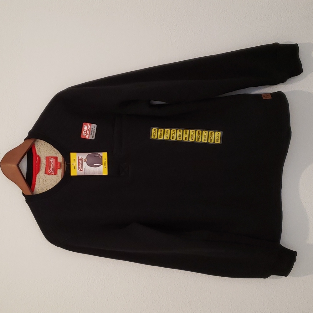 COLEMAN Sherpa Fleece Lined Thermal Sweater Black NWT Large